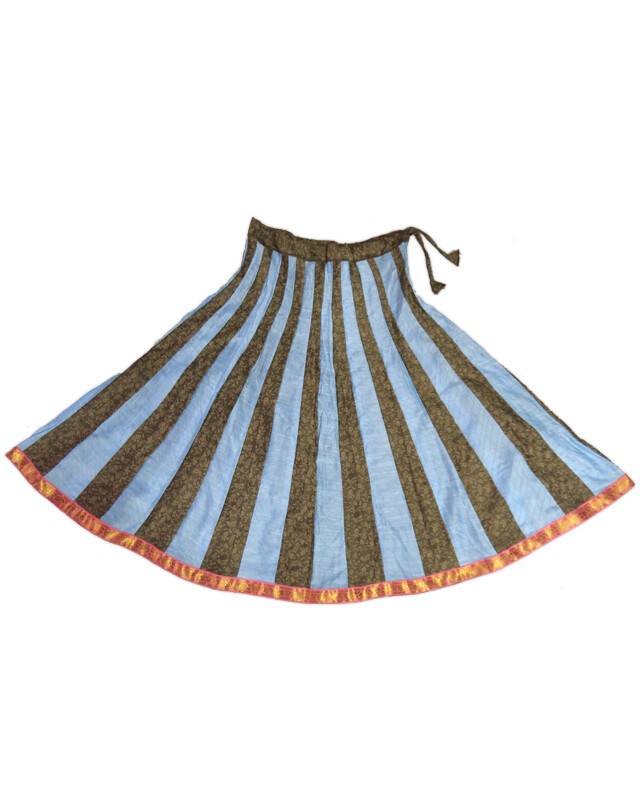 Gopi Dress -- 40 Panel Skirt, Alternating Colors with Gold Border