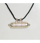 Sterling Silver Kavacha Tube Pendant with Black Thread Sterling Silver Kavacha Tube Pendant with Black Thread