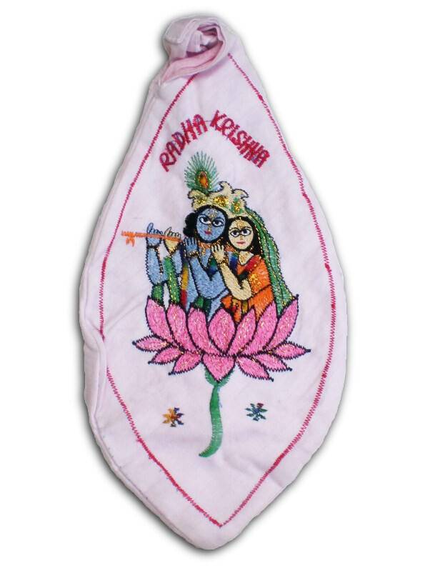 Radha and Krishna Rising from Lotus Japa Bead Bag