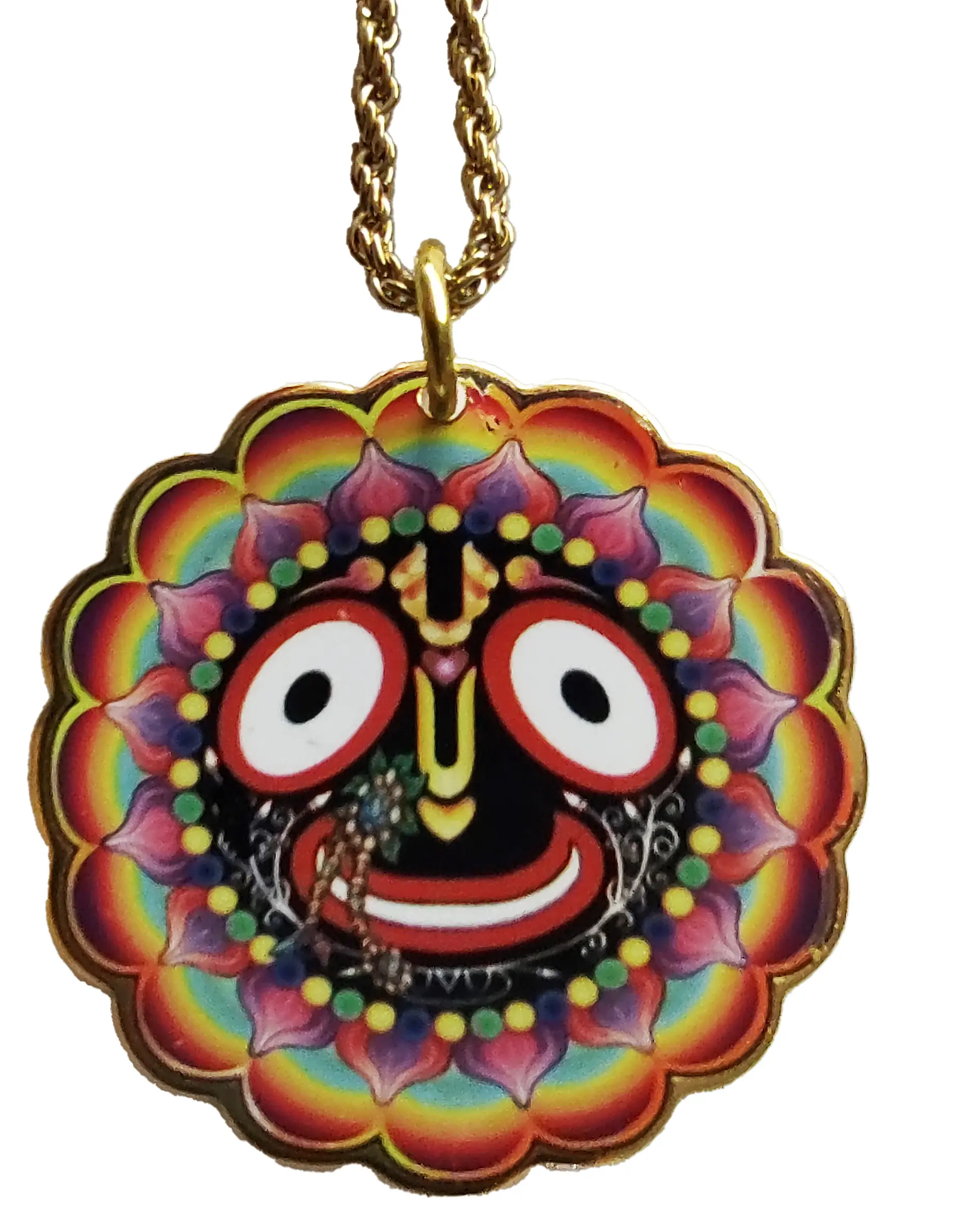 Lord Nrsimhadeva Pendant - New Cloisonne Style - Gold