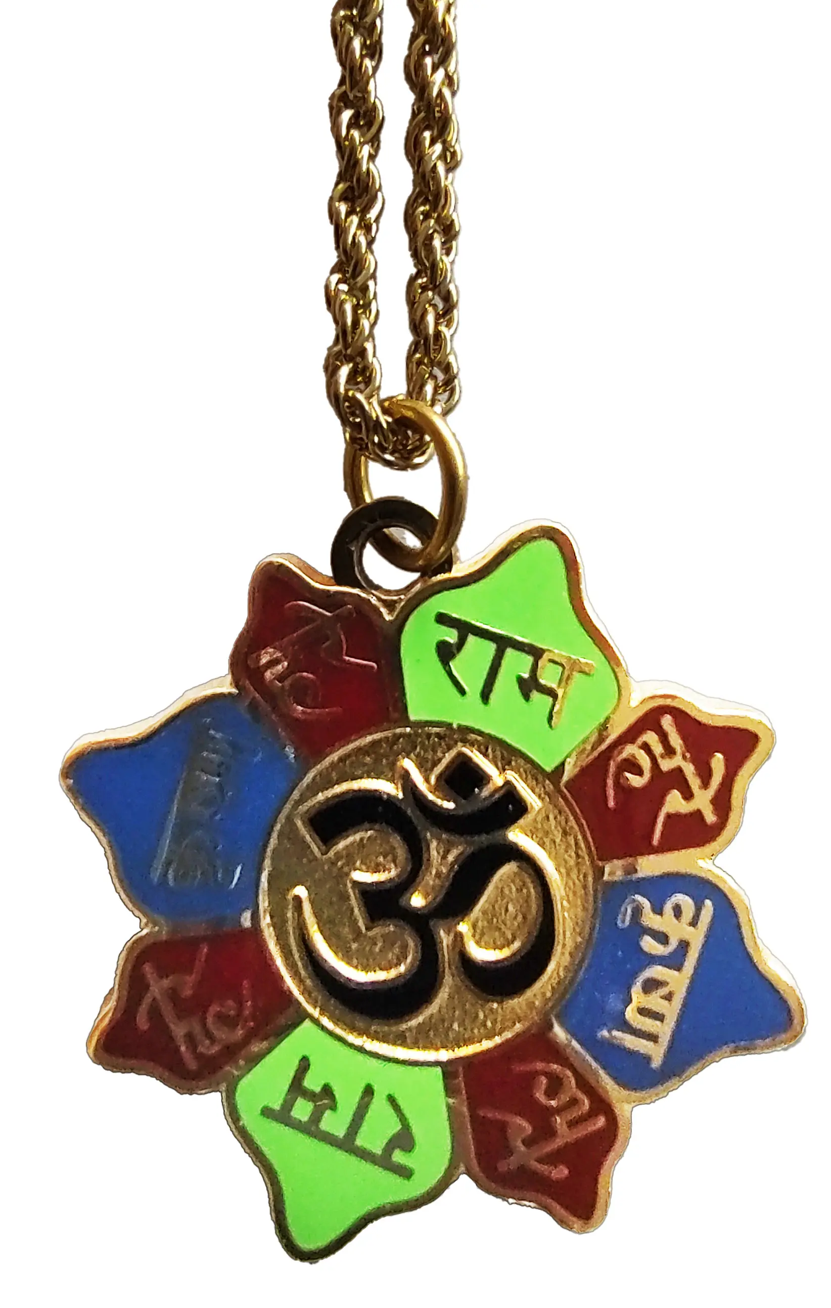 Lord Nrsimhadeva Pendant - New Cloisonne Style - Gold