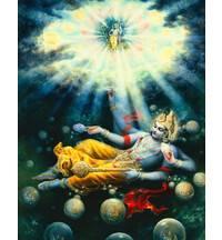 The Universes with Vishnu and Krishna in the Spiritual World