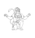 Hanuman Coloring Book (Trace & Paint)