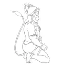 Hanuman Coloring Book (Trace & Paint)