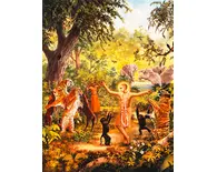 Lord Caitanya Dances With the Forest Animals