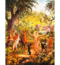 Lord Caitanya Dances With the Forest Animals