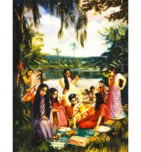Nimai [Lord Caitanya] Steals the Young Girls Offerings to the Demigods