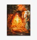 Dhrtarastra Leaves His Body by Spontaneous Combustion in Yoga Mediation