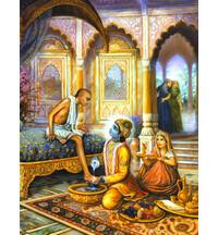 Krishna Welcomes His Friend Sudama