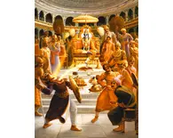 Lord Krishna Worshiped at the Rajasuya-Yajna [Killing Sisupala]