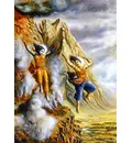 Krishna and Balarama Leap From Mount Pravarsana