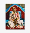 Srila Prabhupada in London on Red and Blue Vyasasana with Folded Hands