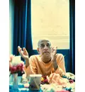 Prabhupada Sitting at His Desk Explaining the Krishna Philosophy