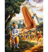 Krishna Looks as all His Friends Walk Into the Mouth of a Giant Snake