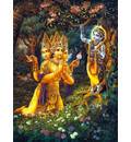 Lord Brahma Offers Prayers to Krishna