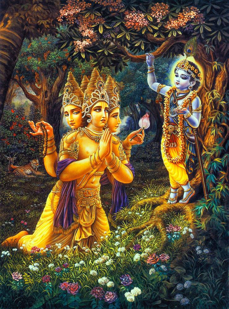 Brahma Offers Obeisances to Lord Krishna