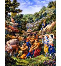 The Cowherd Men and Boys at the Foot of Govardhana Hill