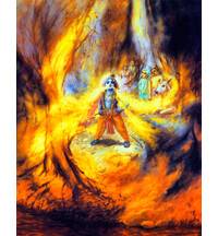 Krishna Swallows the Forrest Fire