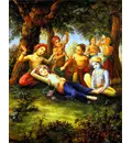 Krishna and the Cowherd Boys Honor Balarama