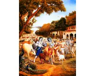 Krishna and the Cowherd Boys Leave for the Vrindavan Forest