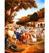 Krishna and the Cowherd Boys Leave for the Vrindavan Forest