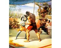 The Wrestling Match - Krishna and Balaram vs Kamsa