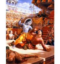 Lord Krishna Kills the Tyrant Kamsa