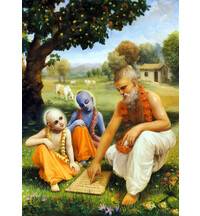 Sandipani Muni Instructs Krishna and Balarama