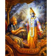 Krishna Instructs Bhagavad Gita to Arjuna