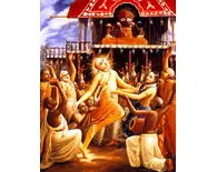 Lord Caitanya Dances Before the Ratha-Yatra Cart