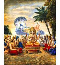 Lord Brahma and the Demigods Gather on the Shores of the Milk Ocean to Address Lord