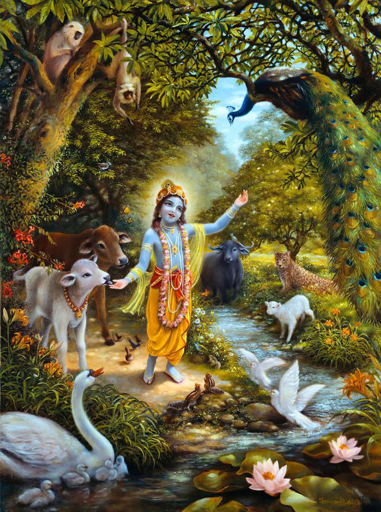 Krishna with the Animals of Vrindavan