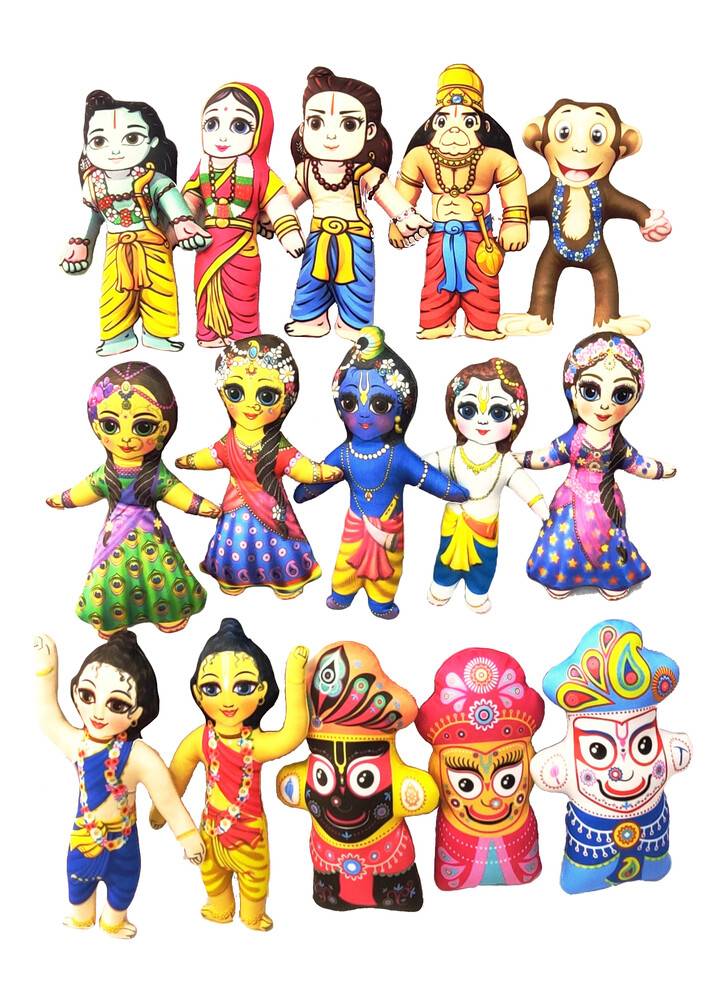 Childrens Stuffed Toys: Radha Krishna, Gaura-Nitai Jagannatha Sita Rama - set 15