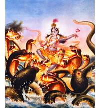 Krishna Dances on the Hoods of the Kaliya Serpent