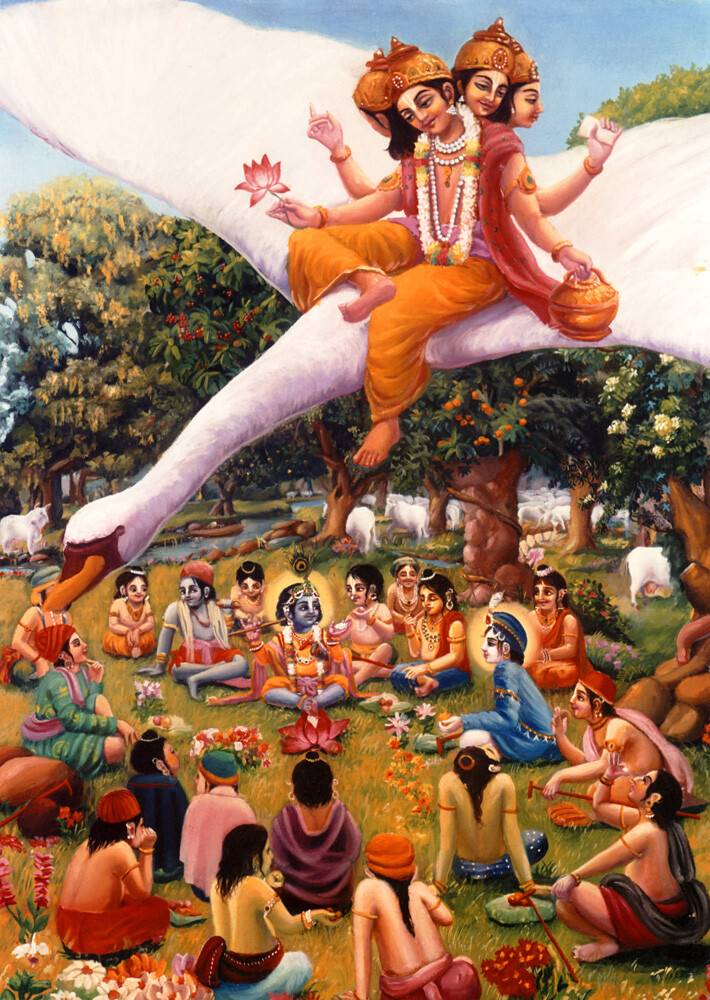 Lord Brahma Observes the Activities of Krishna and Balaram in Vrindavan