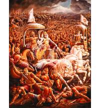 Krishna and Arjuna in a Battlefield Action Scene