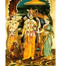 Sita, Rama, Lakshman and Hanuman