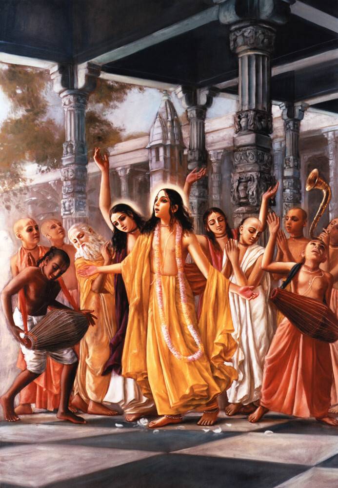 Lord Caitanya and the Panca Tattva Performing Sankirtan