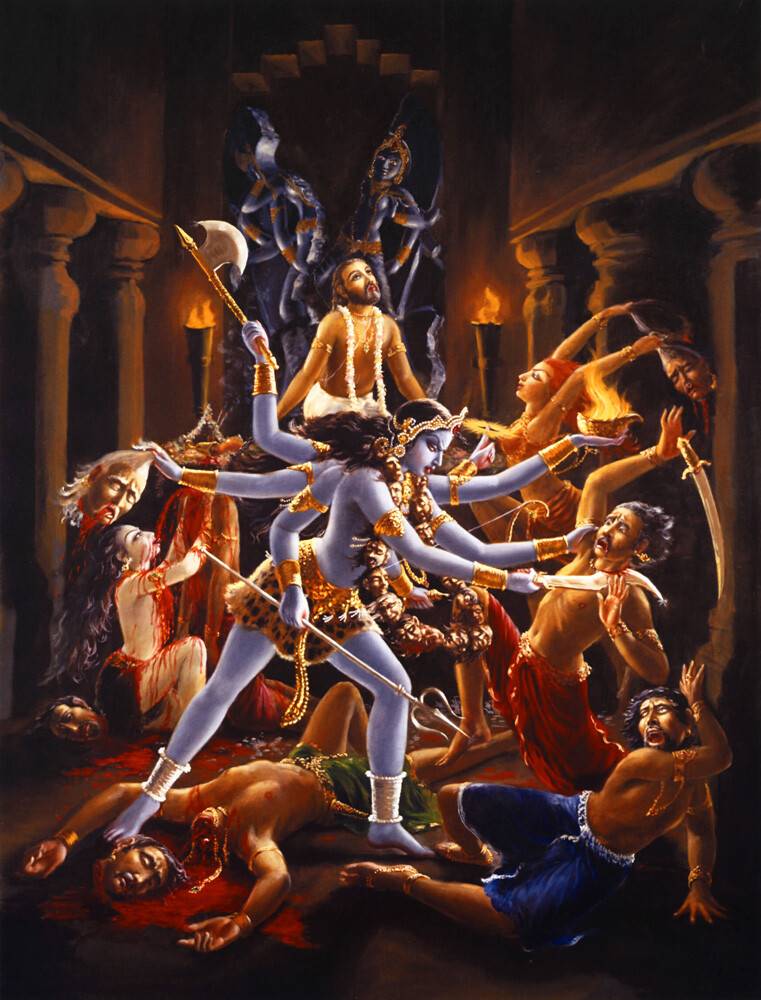 Goddess Kali Jumps out of Murti and Attacks Followers