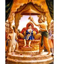 Prahlada Maharaja Sitting on His Father's Throne