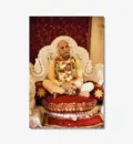 Srila Prabhupada on Cream Colored Vyasanasna with Many Flower Garlands