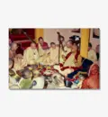 Prabhupada Sitting Around Fire Yajna Chanting on Devotees Beads