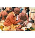 Srila Prabhupada Teaching Gayatri Mantra to Disciple