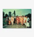Srila Prabhupada Accompanied by Disciples on a Morning Walk at an ISKCON Farm in USA