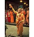 Srila Prabhupada offers First Aroti at Bhaktivedanta Manor