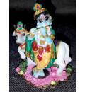Krishna With Cow -- Small Size Polyresin Deity (2.5" high)