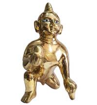 Laddu Gopal Brass Deity 12"