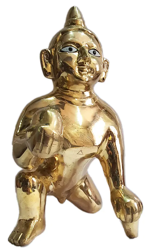 Laddu Gopal Brass Deity 4\" (10 cm)