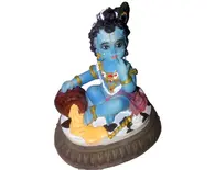 Krishna The Butter Thief (Makhan Chor) Polyresin Deity (3.5" high)