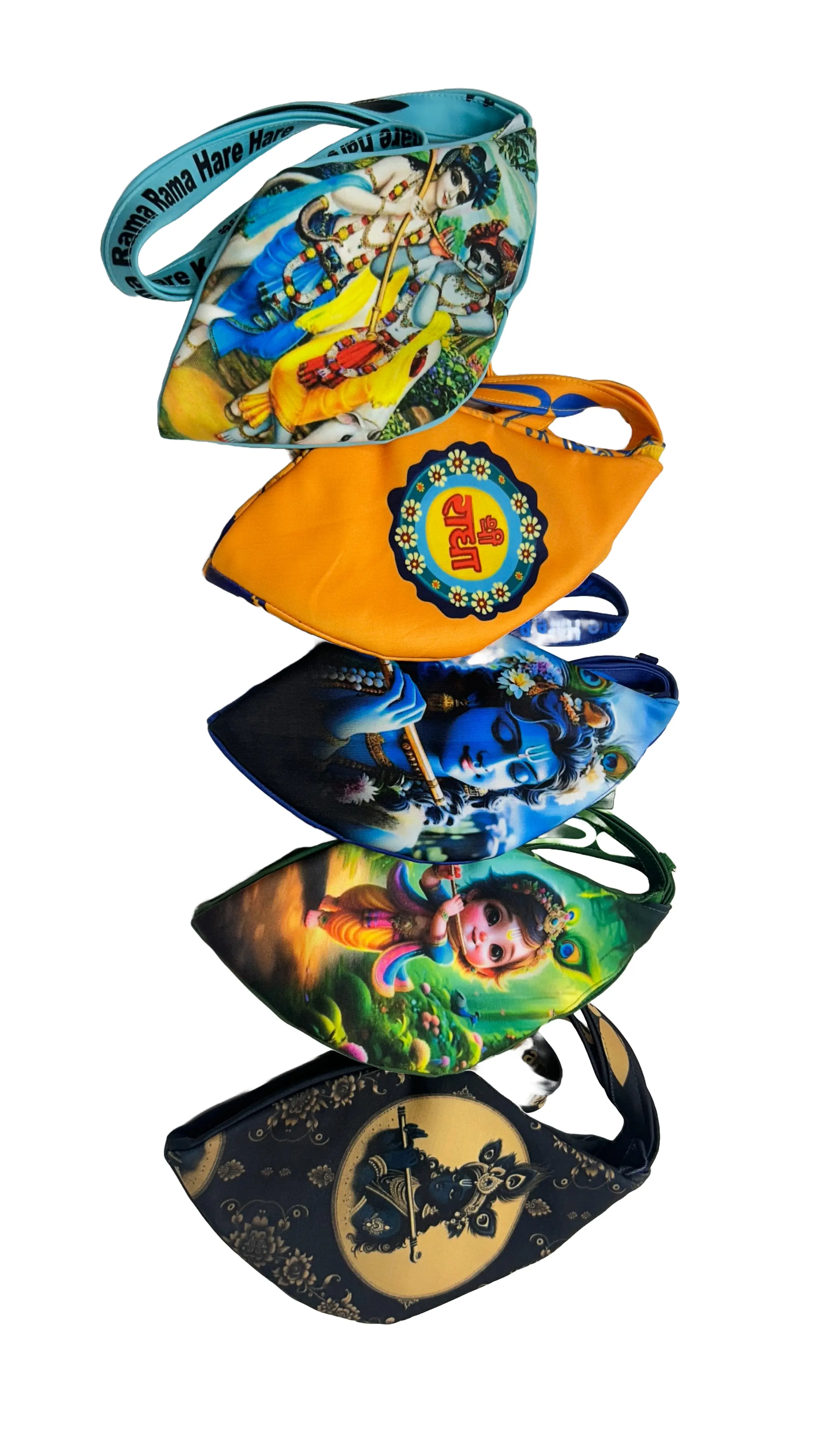 Jaya Gaura - Digitally Printed Bead-Bag [3 sides and strap] Standard Size